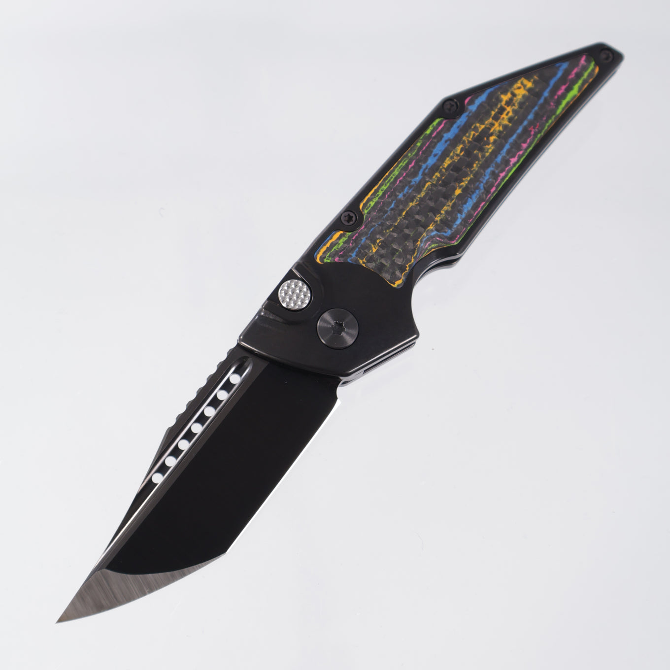 Hypercut Dharma Auto - DLC Titanium w/ 80s Camo Carbon Weave Inlays - DLC S45VN - DLC Ti Clip & Spacer, Zirc Pivot - BROP Exclusive
