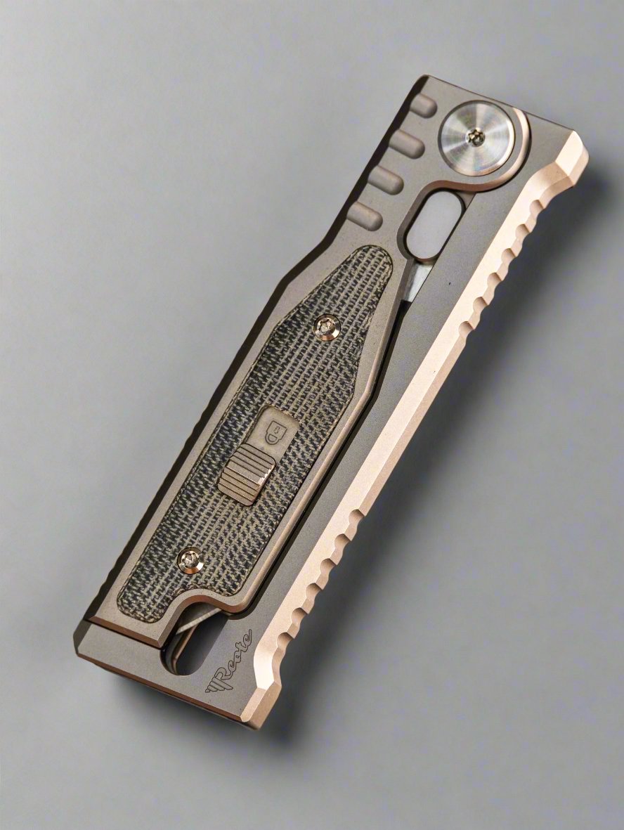 REATE EXO-MINI POCKET KNIFE BLACK MICARTA INLAY HANDLE CPM-3V DROP POINT BLADE