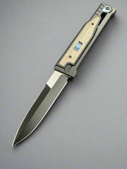 Reate Exo Gravity Knife Green 3.7 Inch Plain Dual Finish Double Edge Large w Lock