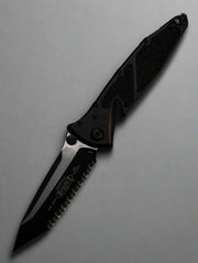 Microtech 161-3T SOCOM Elite T/E - Black Handle - Black Blade Tactical Fully Serrated