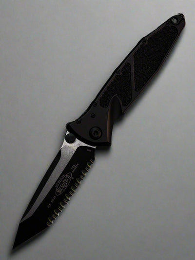 Microtech 161-3T SOCOM Elite T/E - Black Handle - Black Blade Tactical Fully Serrated
