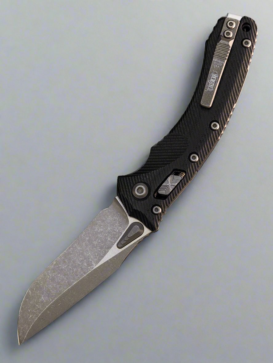 Microtech Amphibian RAM LOK Black Fluted G-10 & Apocalyptic M390MK 137RL-10APFLGTBK