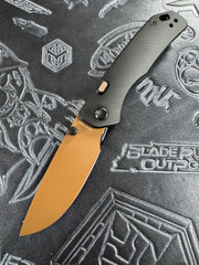 Vosteed Marten - Top Liner Lock (2.98" 154CM Blade & Aluminum Handle) - A1605 Gold Dunes Black