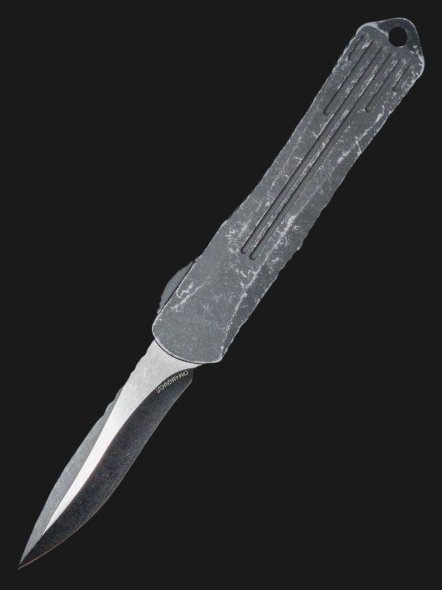 Heretic Knives Manticore S - Breakthrough Gray Handle, Two-Tone Black Recurve, BW Black Hardware H025-14A-BRKGRY