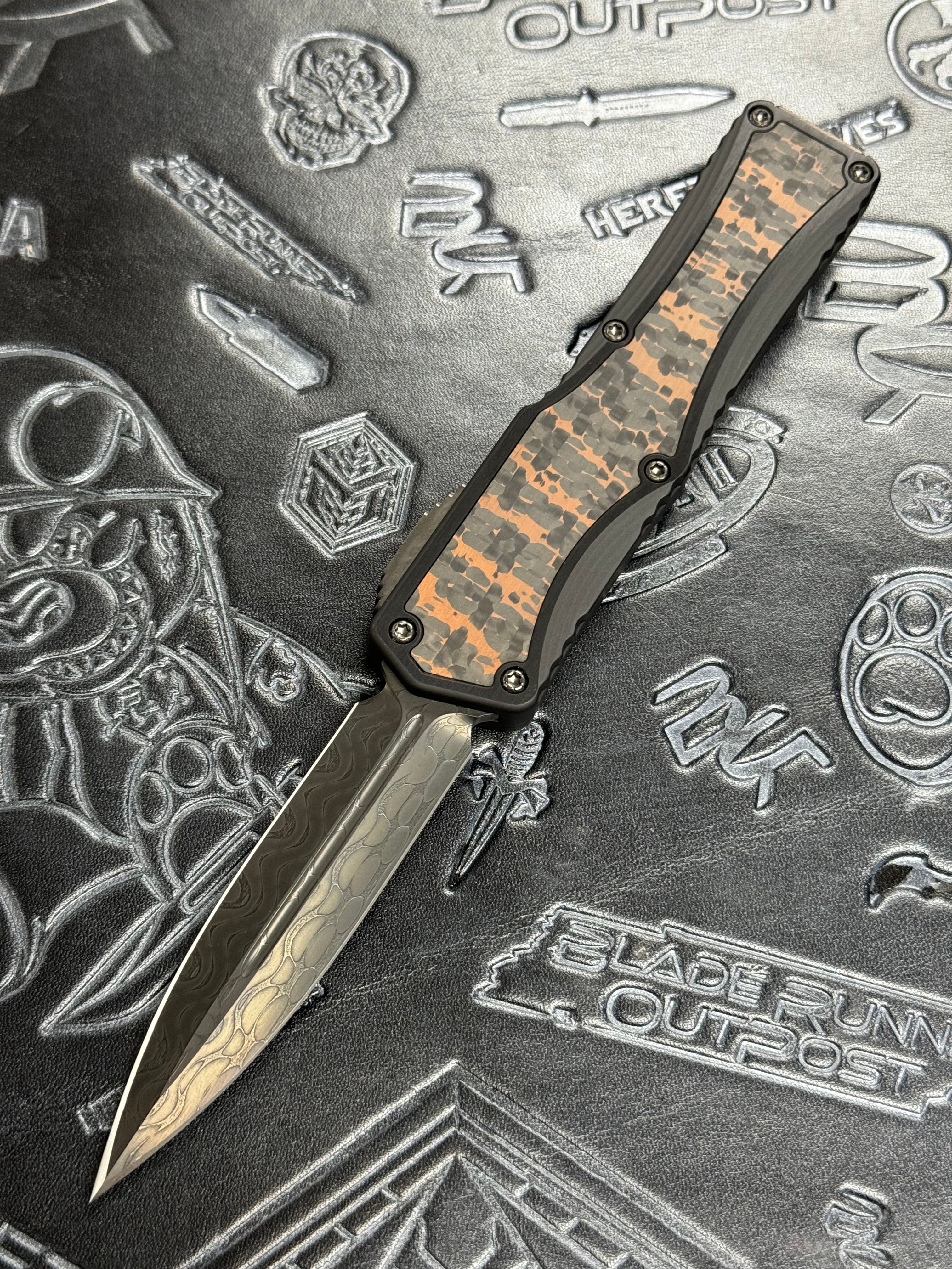 Pre Owned Heretic Knives Colossus Vegas Forge DLC Razor Wire Damascus & Snakeskin Cooper Fat Carbon