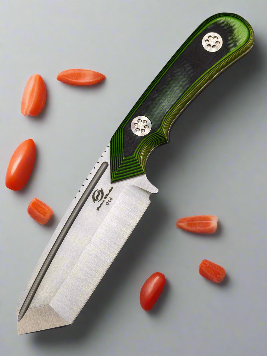 Beans Blades Fixed Warrior Full Size G10 / Rubber Layers SN:014