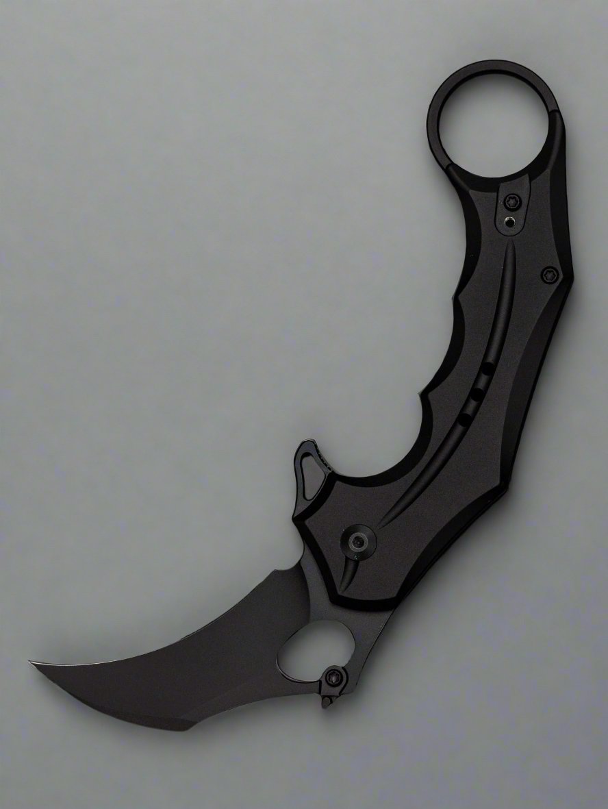CIVIVI Incisor II Karambit Button Lock Knife Black Alum (2.02" Black) C16016B-1