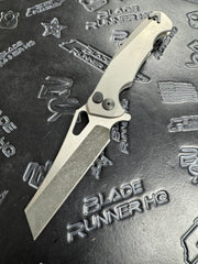 Dead Reckon Knives Ridgeback - Smooth Titanium Integral Dark Stonewash, WharnCleaver, Series 2, Two Tone Magnacut