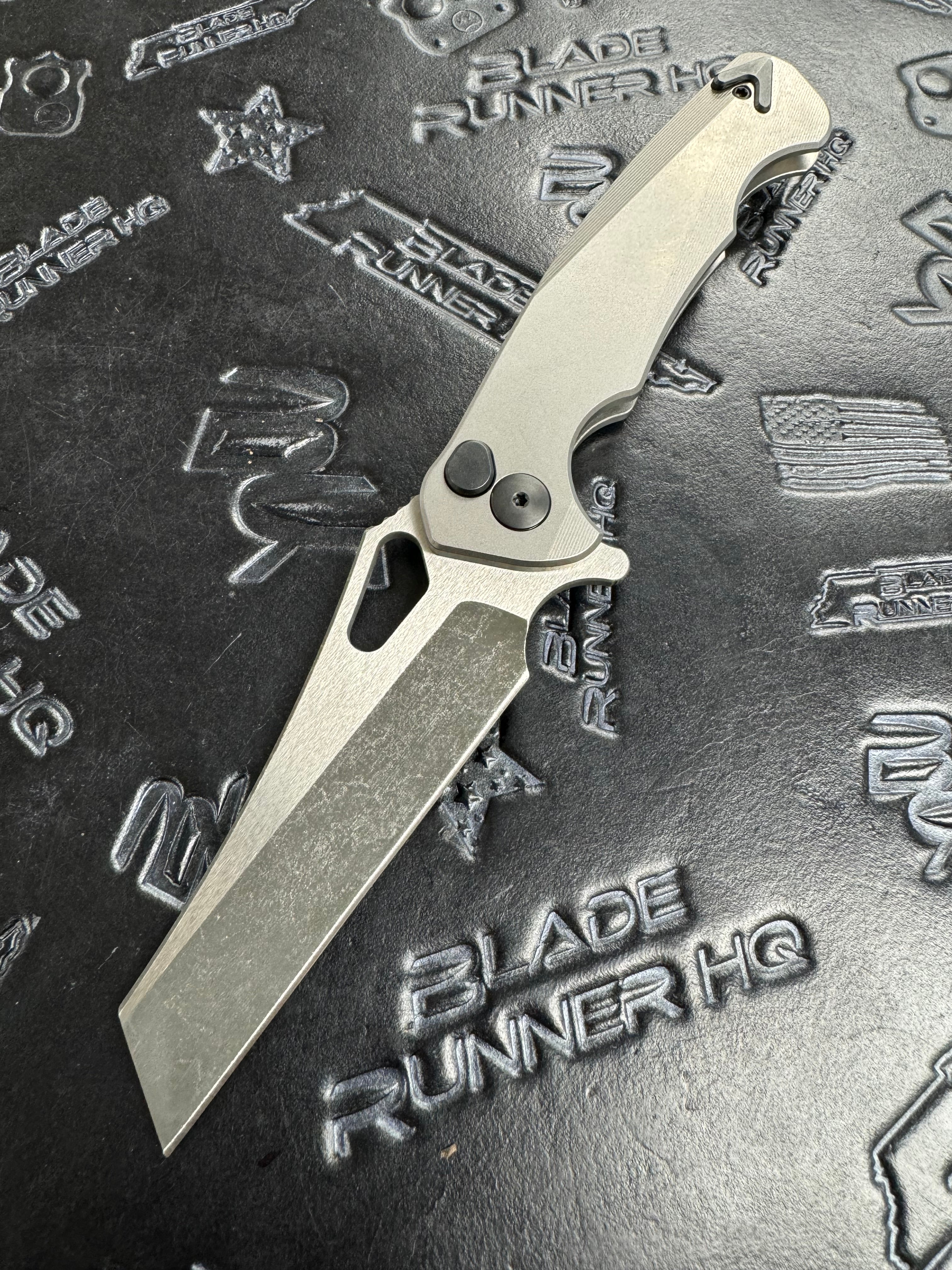 Dead Reckon Knives Ridgeback - Smooth Titanium Integral Dark Stonewash, WharnCleaver, Series 2, Two Tone Magnacut