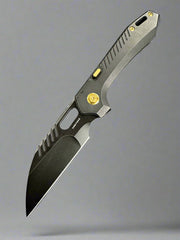 Vosteed RSKAOS Top Linerlock Knife Titanium Black (3.5" Black SW Wharncliffe)