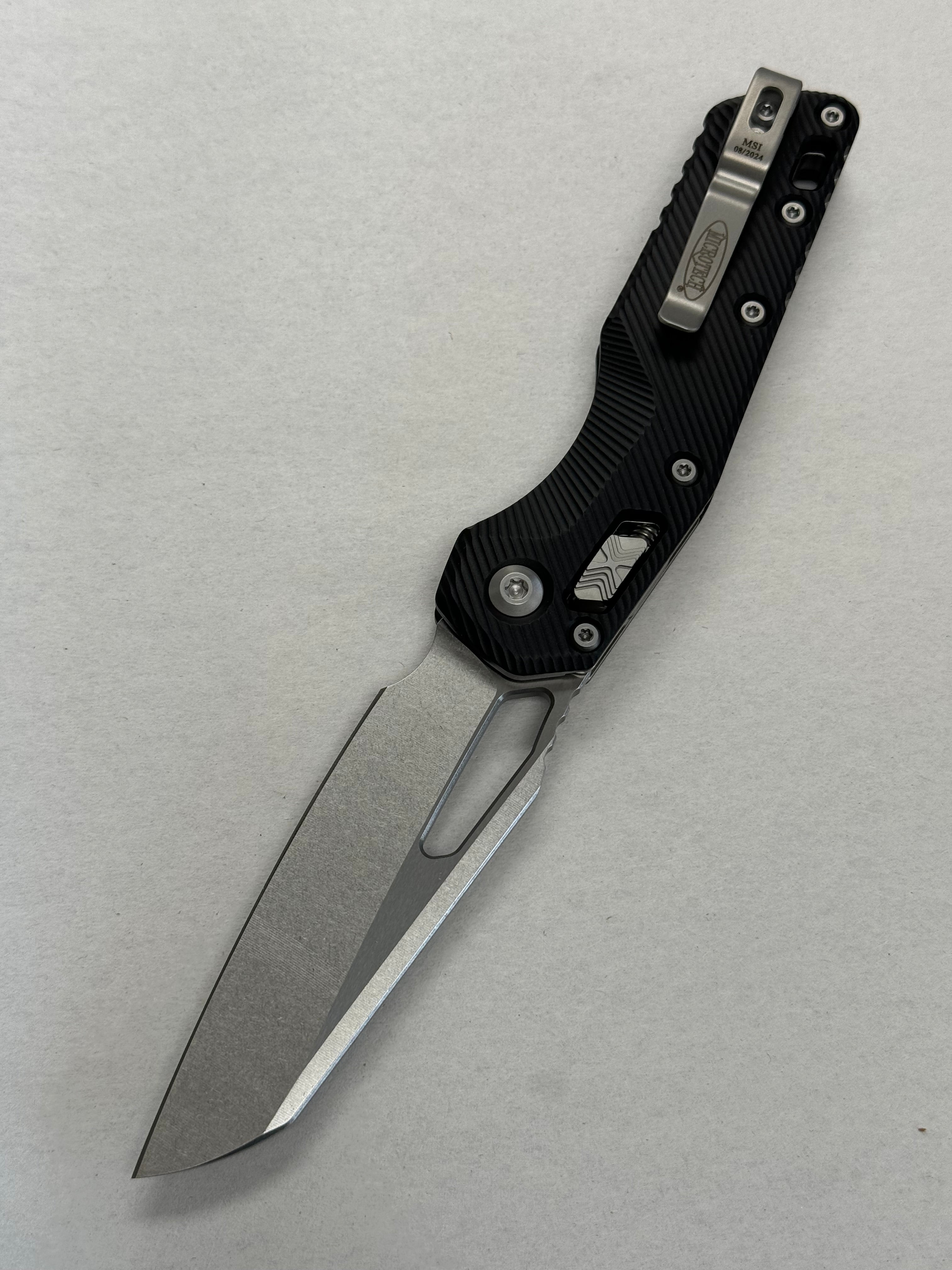 Microtech Knives MSI RAM LOK Black Fluted Aluminum & Stonewash M390MK 210-10 FL
