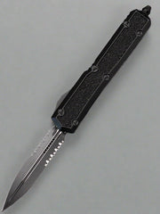 Microtech 206-2TS Makora D/E Partial Serrate - Black Handle - Black Blade - Signature Series