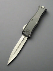 Microtech Knives Mini Hera Stonewash Double Edge M390MK w/ Black Handle 1702M-10