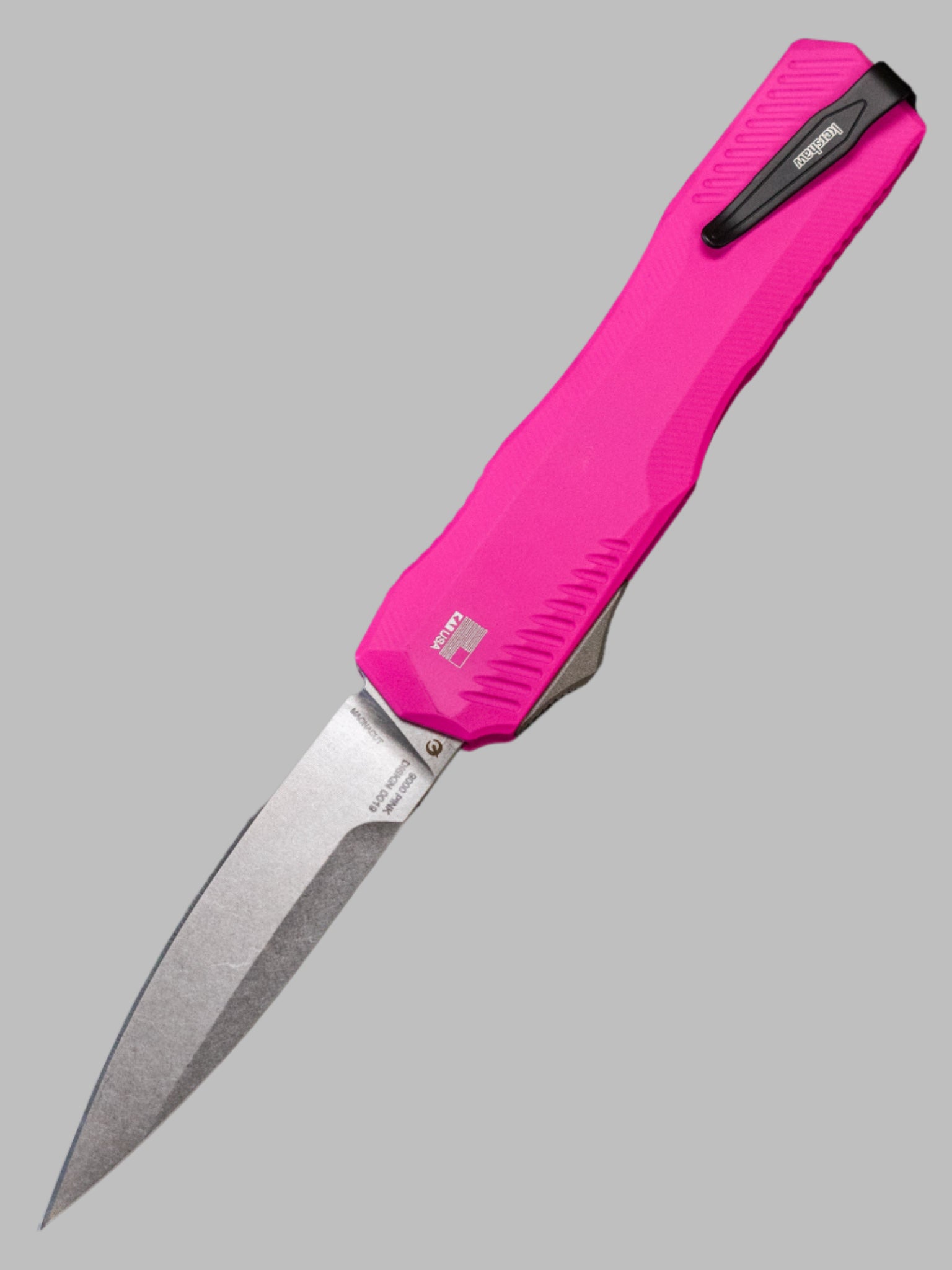 Kershaw OTF Livewire MagnaCut D/A Automatic Knife Black (3.4" Stonewash) 9000 Pink