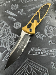 Microtech Socom Elite Auto Black S/E Tan Partial Serrated Standard 160A-2 TA