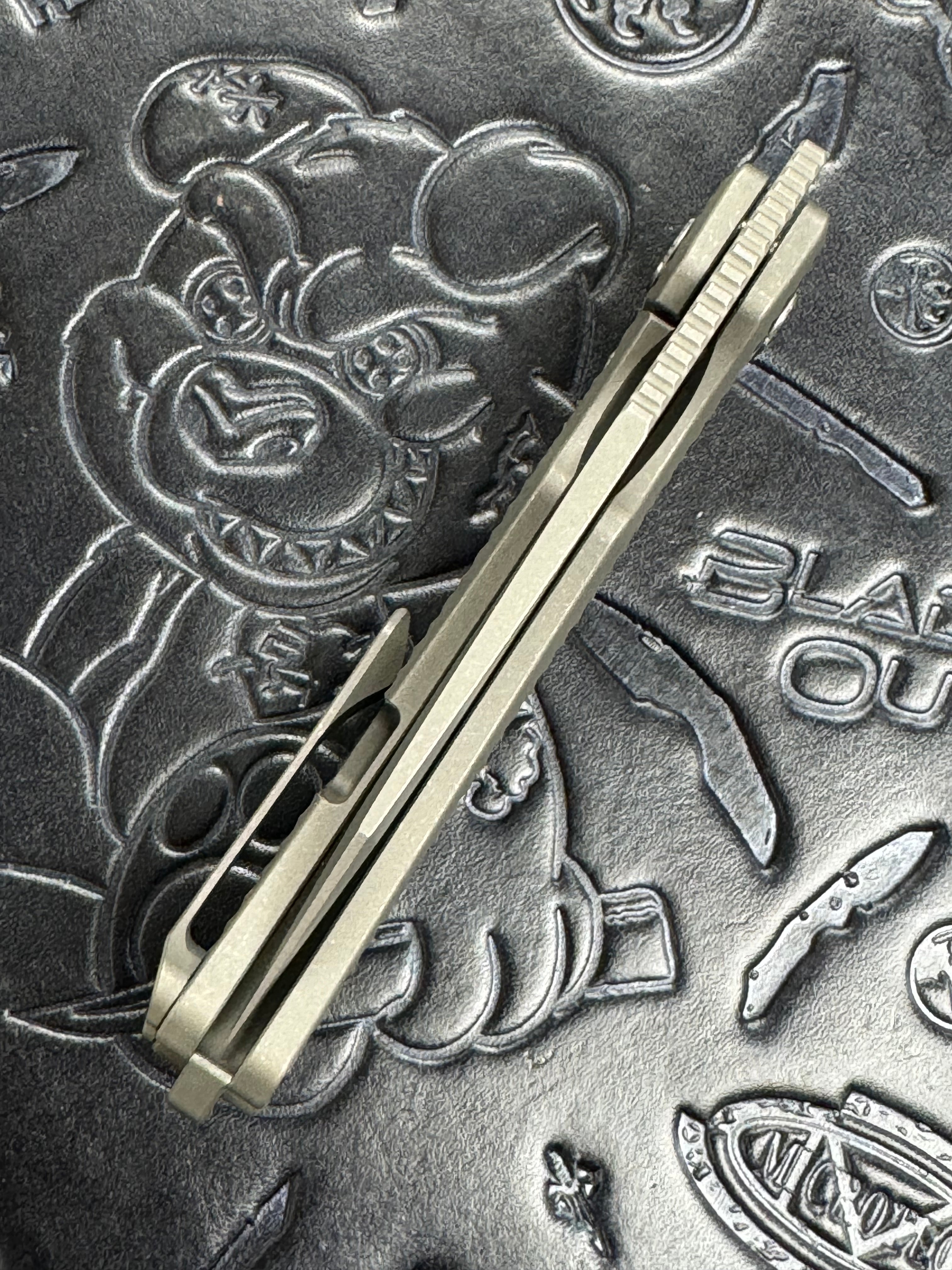 KUNWU KNIVES PADRE STONEWASHED TITANIUM HANDLE POCKET KNIFE VANAX STEEL K706T-1