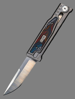 REATE EXO-M G10 MULTI COLOR OTF KNIFE TITANIUM 2.95" DROP POINT SATIN