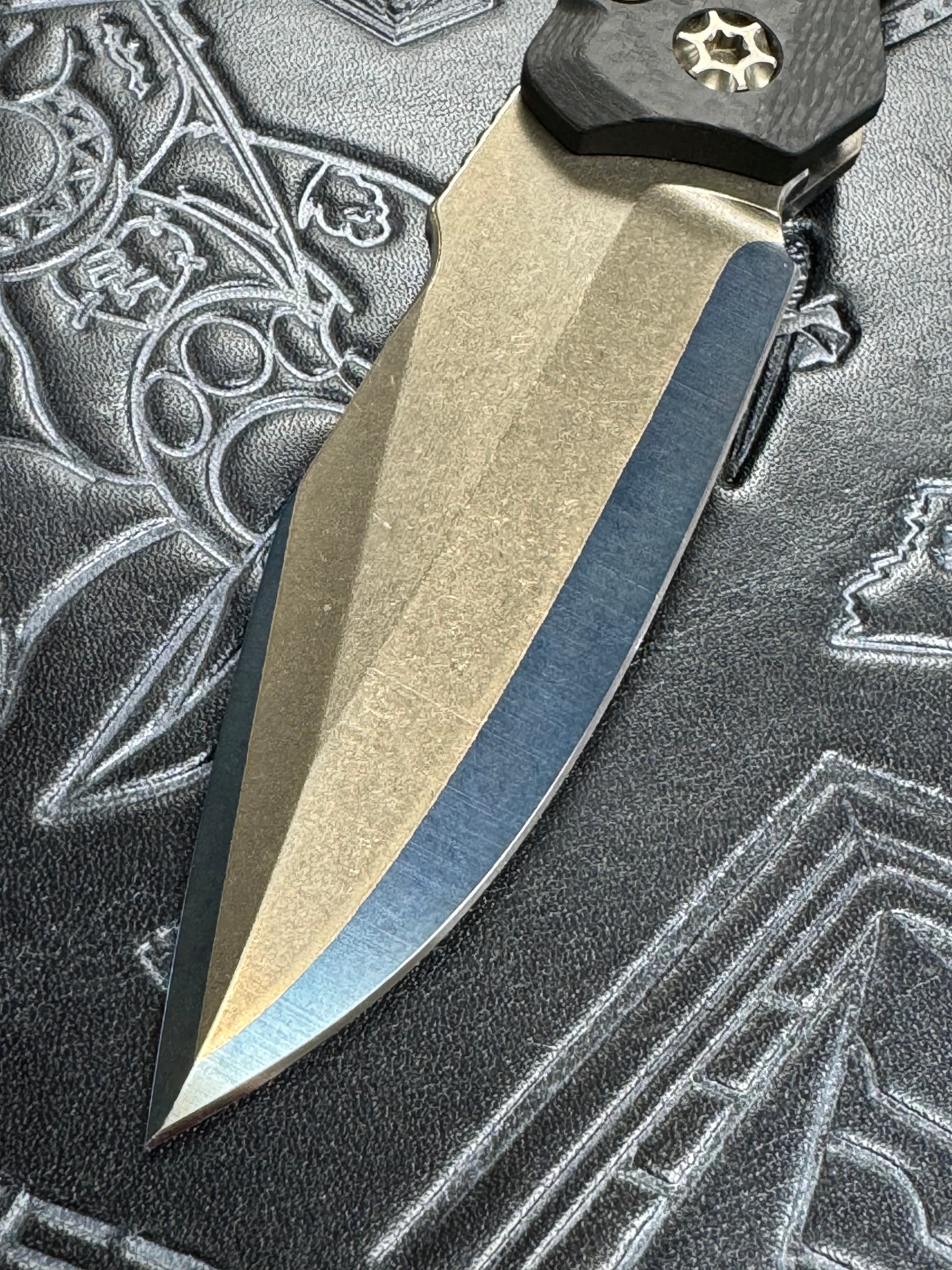 Pre Owned Heretic Knives Wraith Automatic Knife Custom Flamed Ti/San Mai SN:03