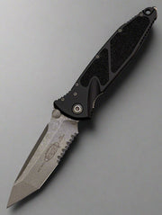 Microtech Socom Elite Manual Tanto Apocalyptic Partial Serrated & Black 161-11AP