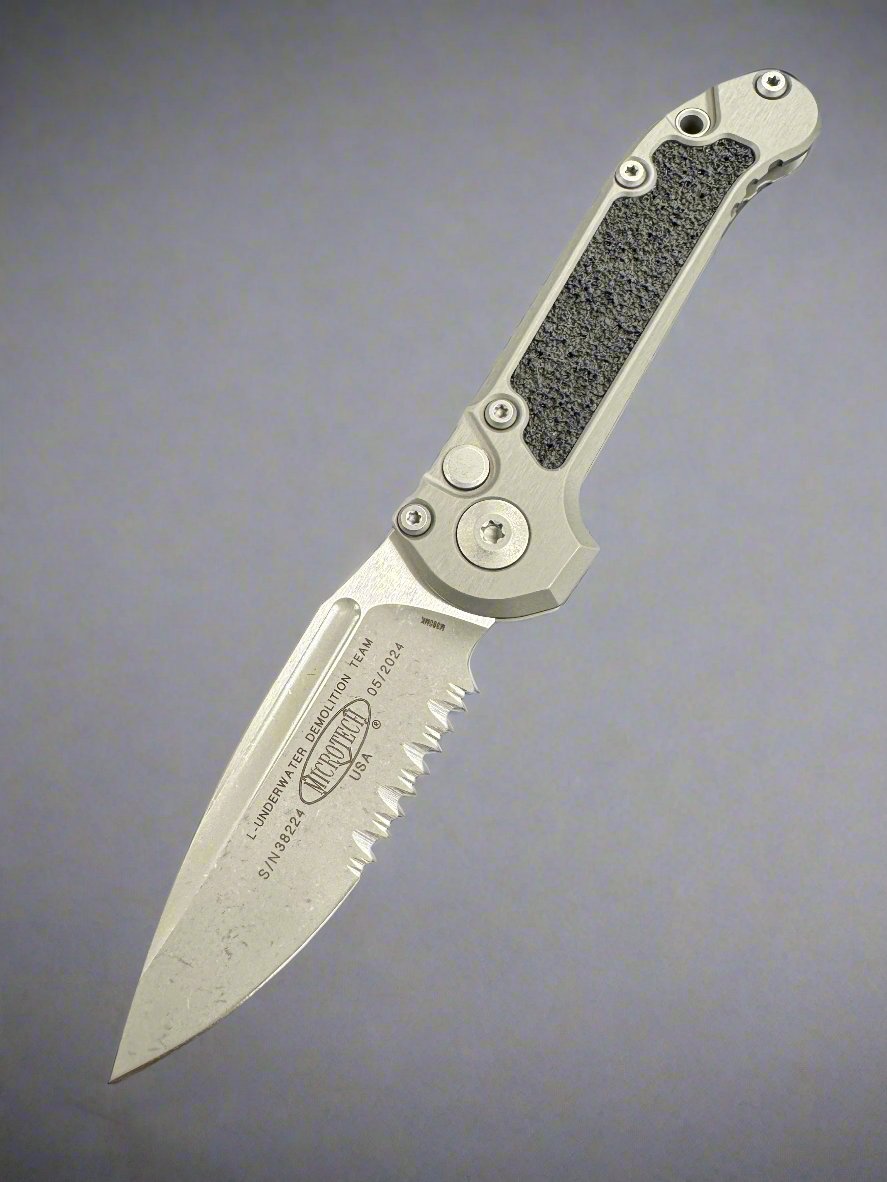 Microtech Knives LUDT Gen III Single Partial Serrated w/ Natural Clear Handle 1135-11 APNC