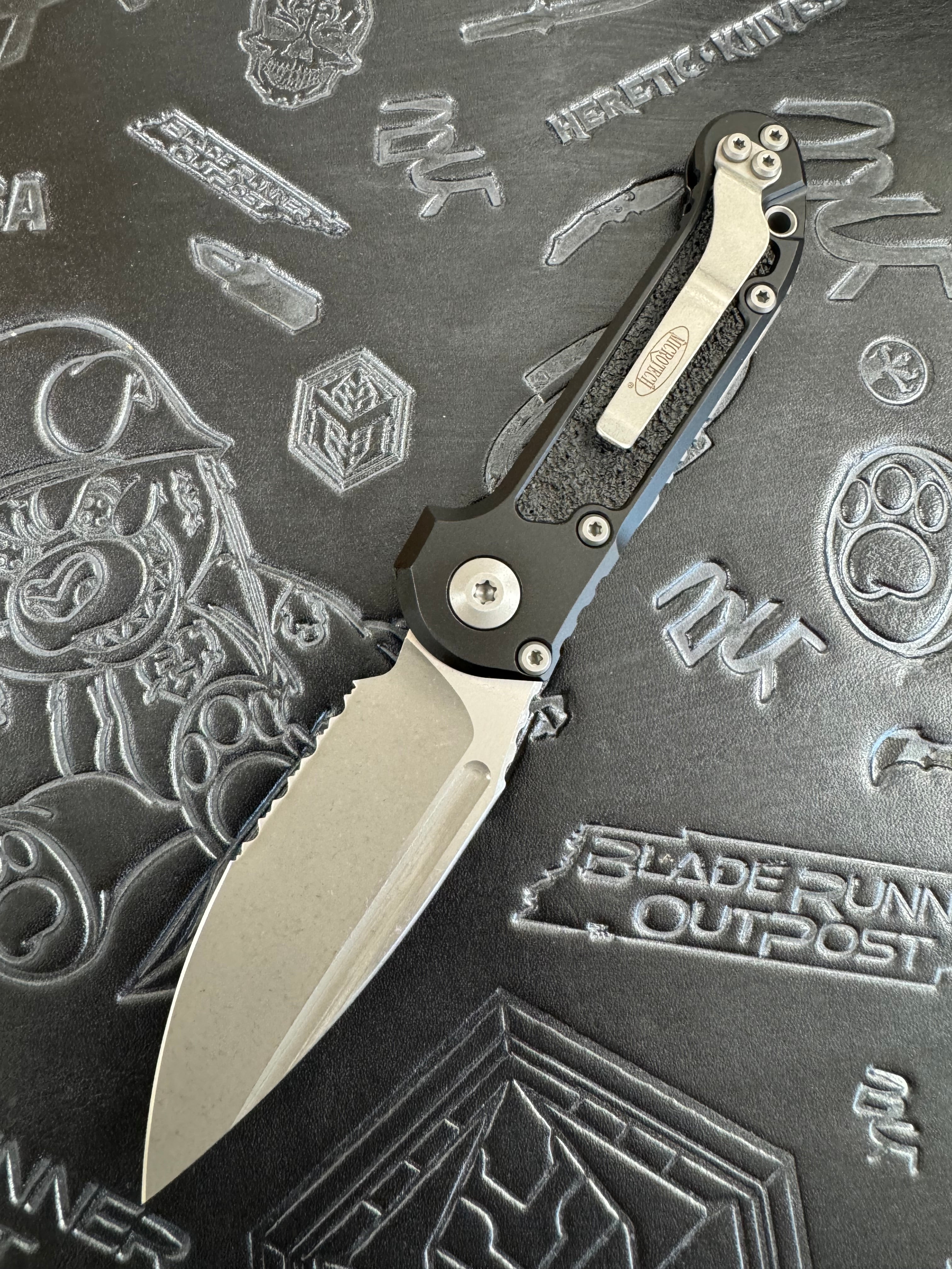 Microtech Knives LUDT Gen III Apocalyptic Partial Serrated Drop Point w/ Black Handle 1135-11 AP