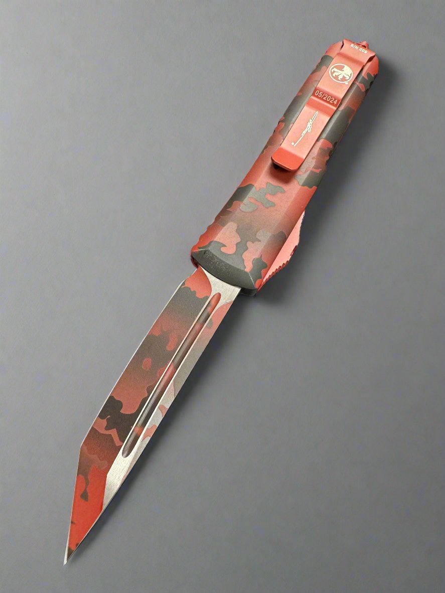 Microtech UTX-85 Tanto Red Camo Standard Signature Series 233-1 RCS