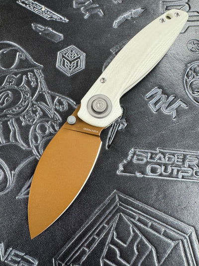 Vosteed Shilin Cutter™ - Vanchor Lock (2.90" 154CM Blade Gold Dunes & Norplex UltreX™ White G10 Handle) - A2803