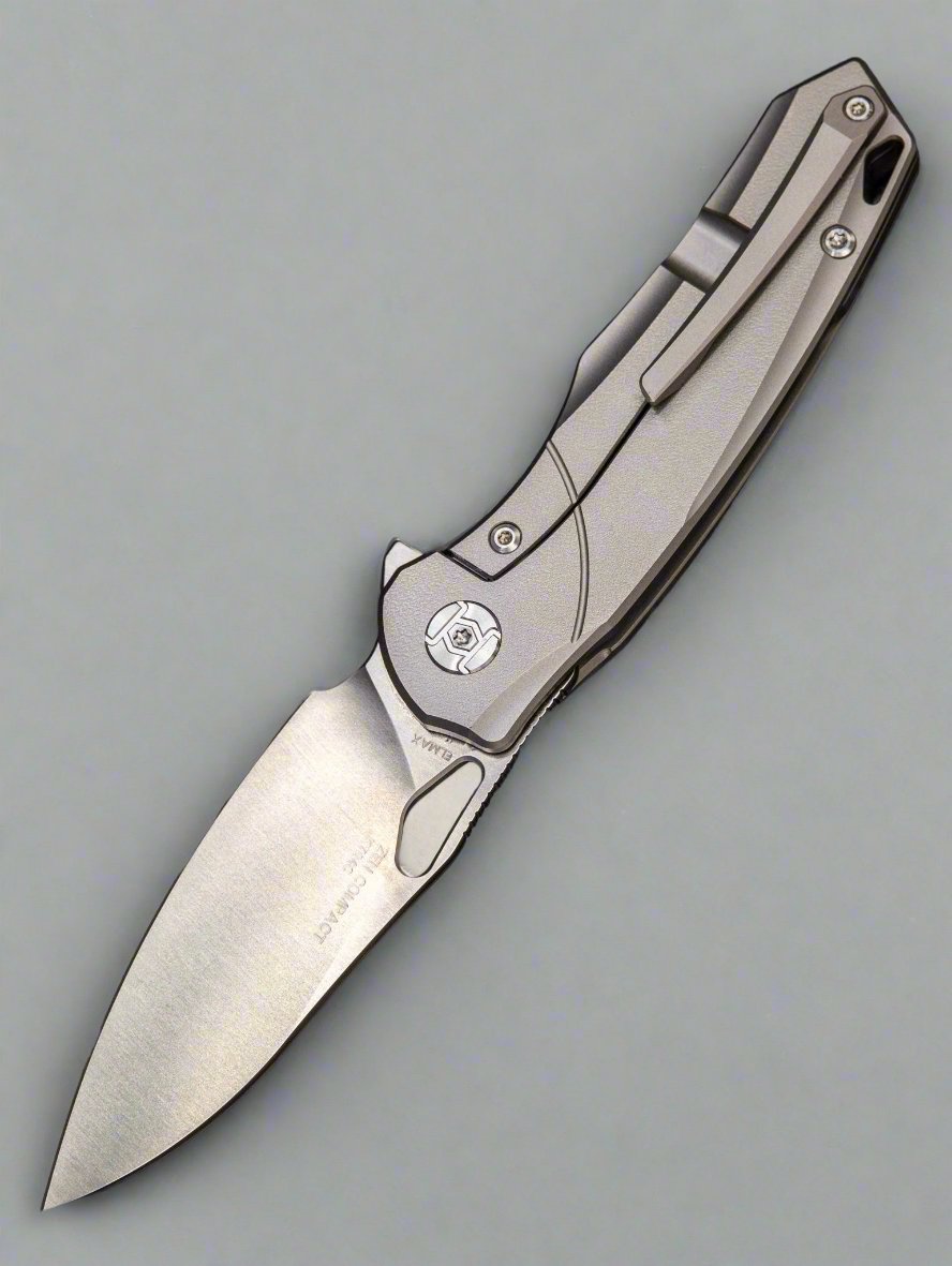 Kunwu Knives Zen Compact Elmax Frame Lock Knife - Gray Titanium