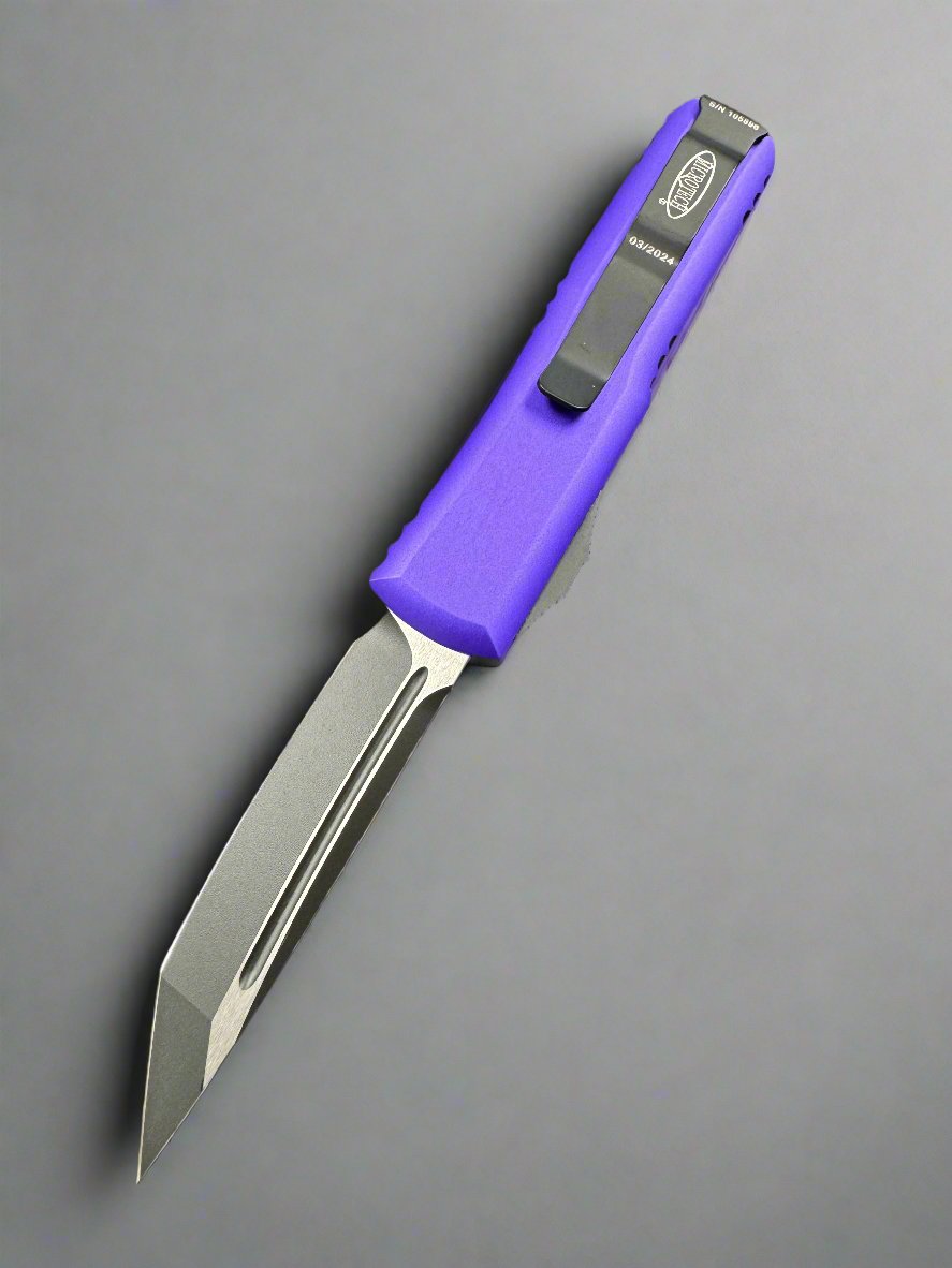 Microtech 233-1PU UTX-85 T/E - Purple Handle - Black Blade