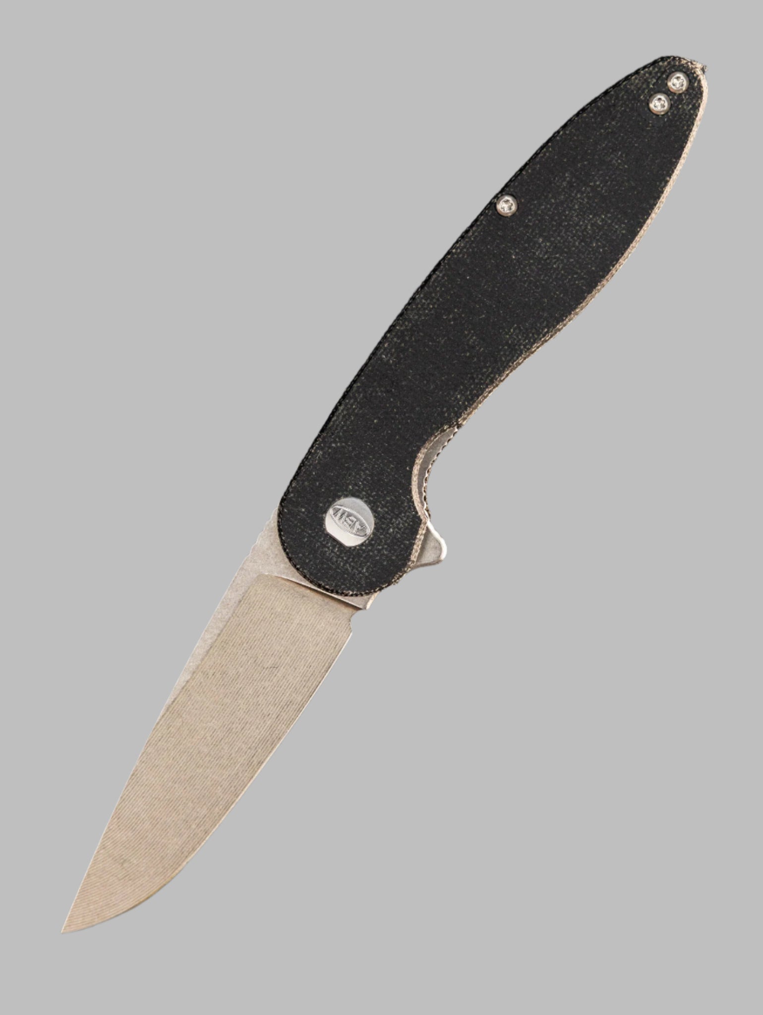 ABW MODEL 1 V6 DROP POINT BLADE  MAGNACUT Black Micarta