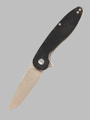 ABW MODEL 1 V6 DROP POINT BLADE  MAGNACUT Black Micarta