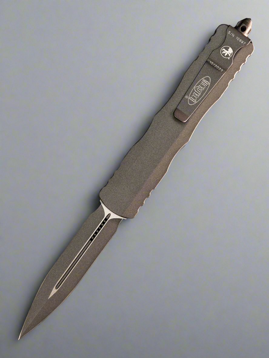Microtech Knives Dirac Delta Double Edge Cerakote Dark Tungsten Standard 227-1 CDT
