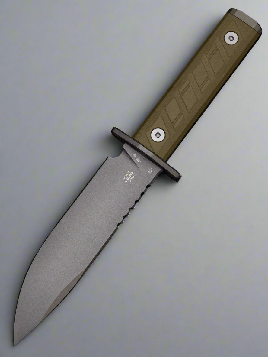 Zero Tolerance 6 Fixed Blade Knife OD Green G-10 (6" Gray CPM 3V) ZT 0006