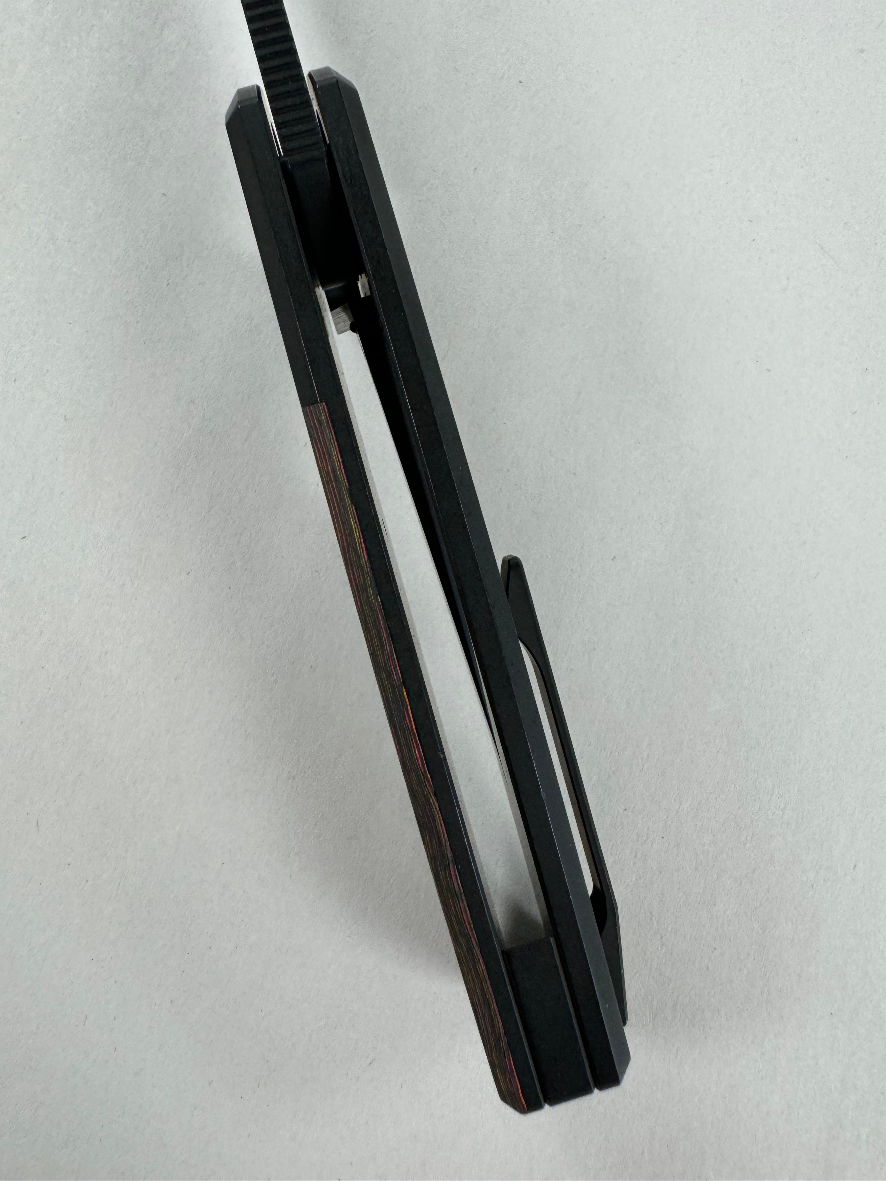 Beans Blades Mini Warrior Folder - 80s Camo Carbon & Titanium - PVD M390 - BR OP Exclusive