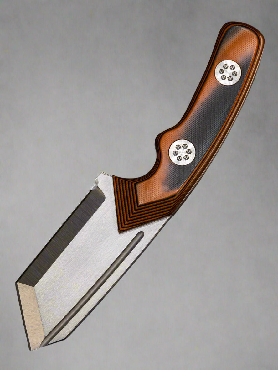 Beans Blades Fixed Blade Mini Warrior Tanto M390 Orange/ Black G10 Handles