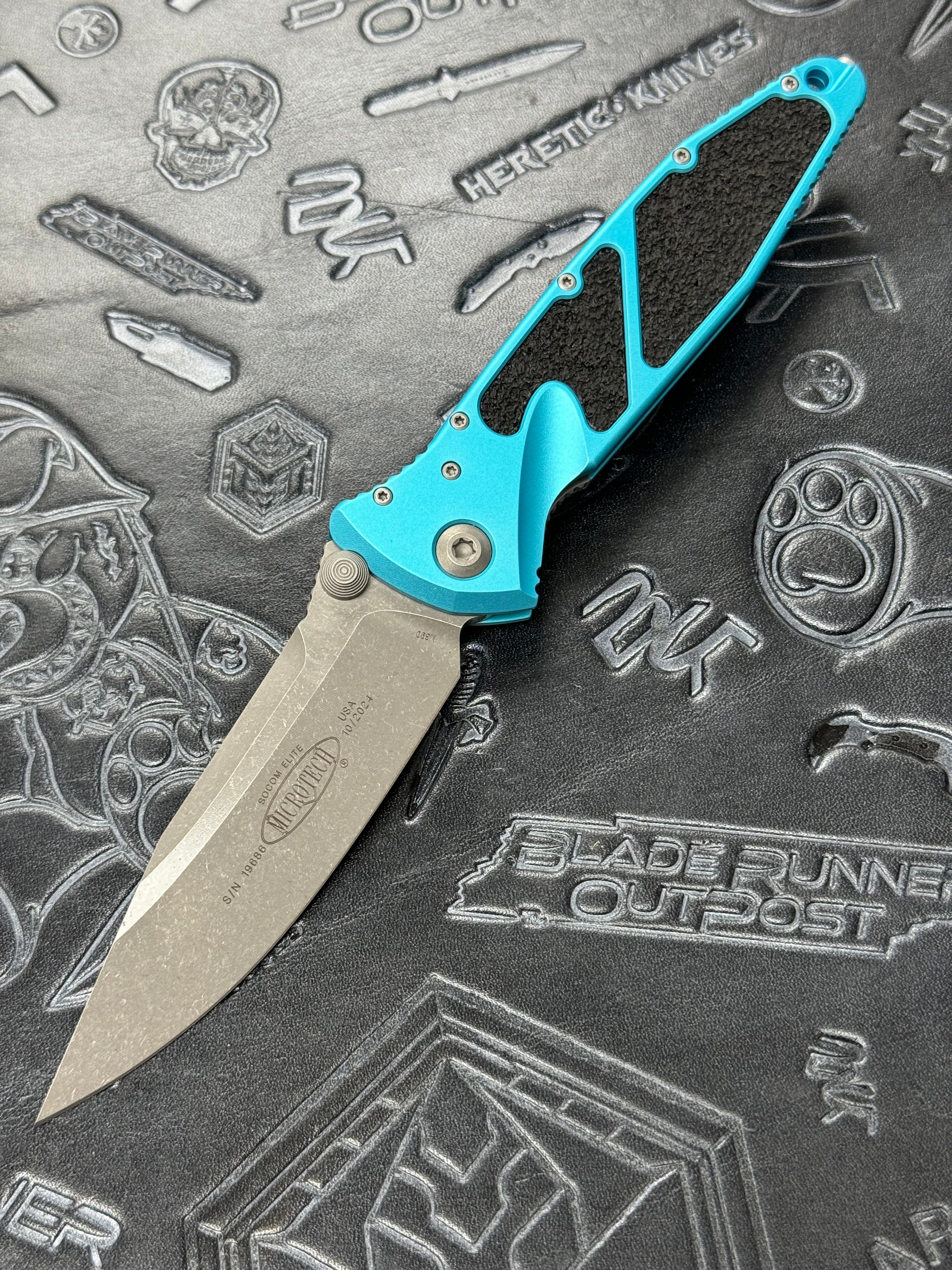 Microtech Socom Elite S/E Manual Turquoise Apocalyptic Standard 160-10 APTQ