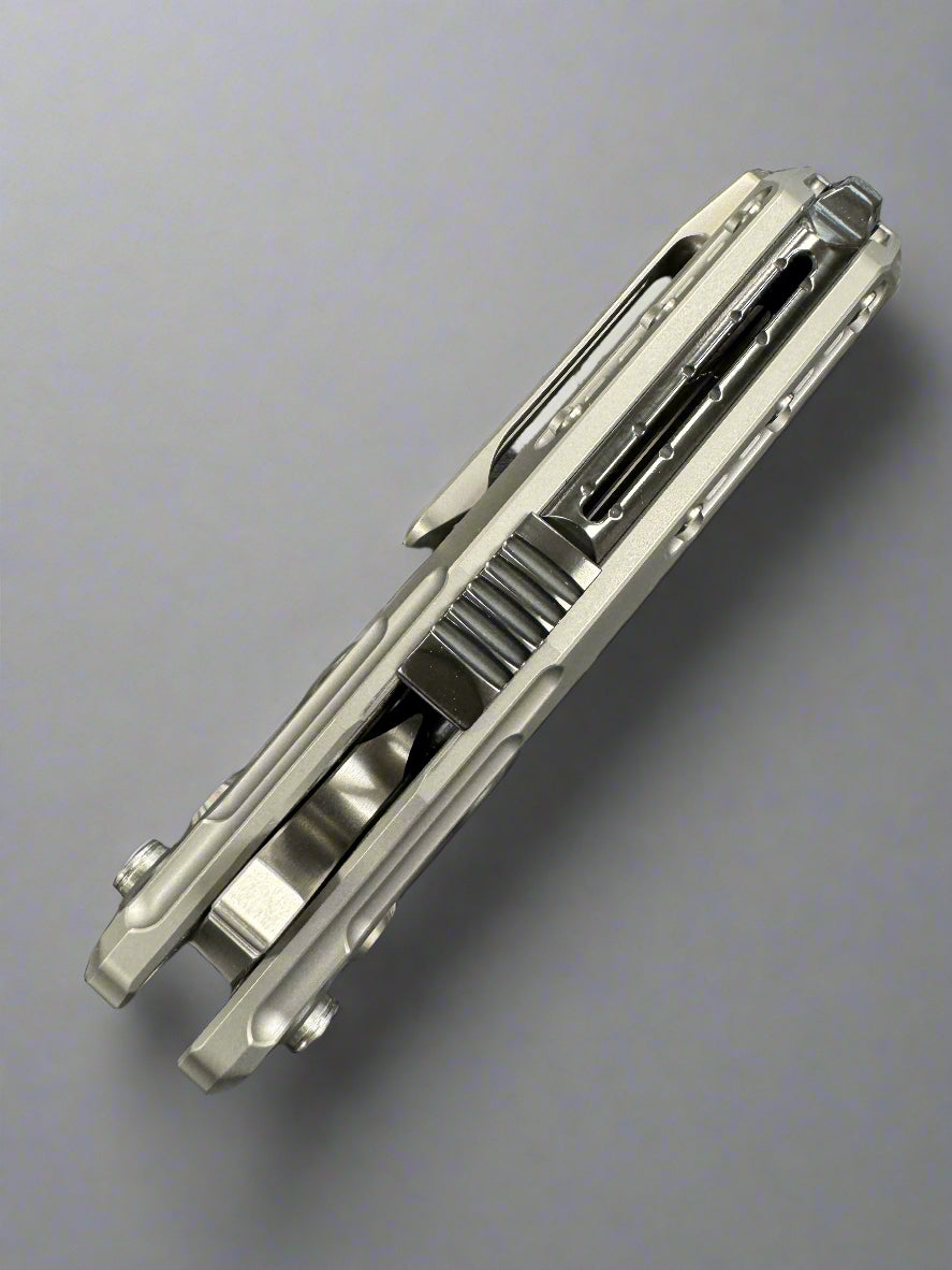 Reate Knives T6000 Frame Lock/Button Lock Knife Titanium (3.1" Satin)