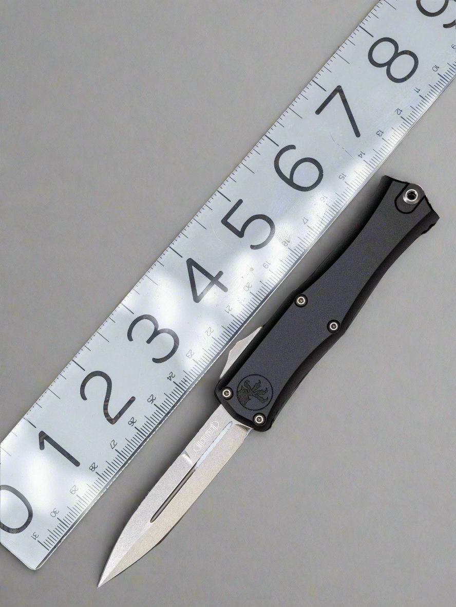 Microtech 1701M-10 Mini Hera Bayonet - Black Handle - Stonewashed Blade