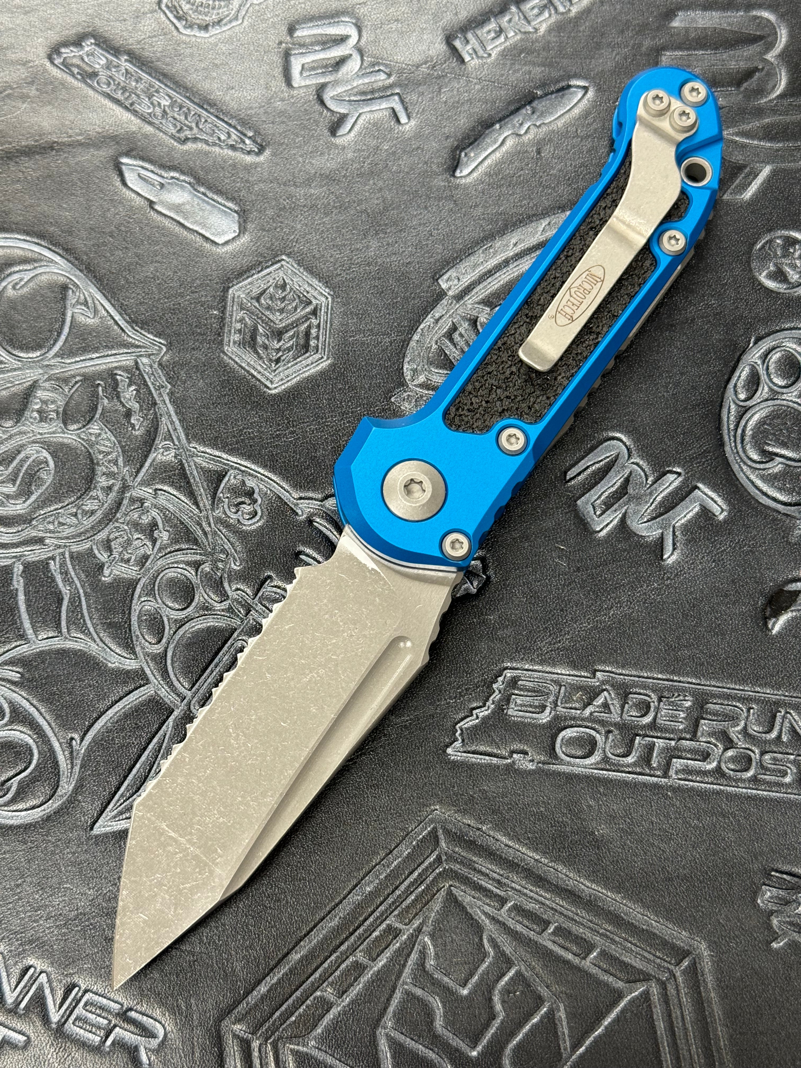 Microtech Knives LUDT Gen III Apocalyptic Full Serrated Tanto w/ Blue Handle 1136-12 APBL