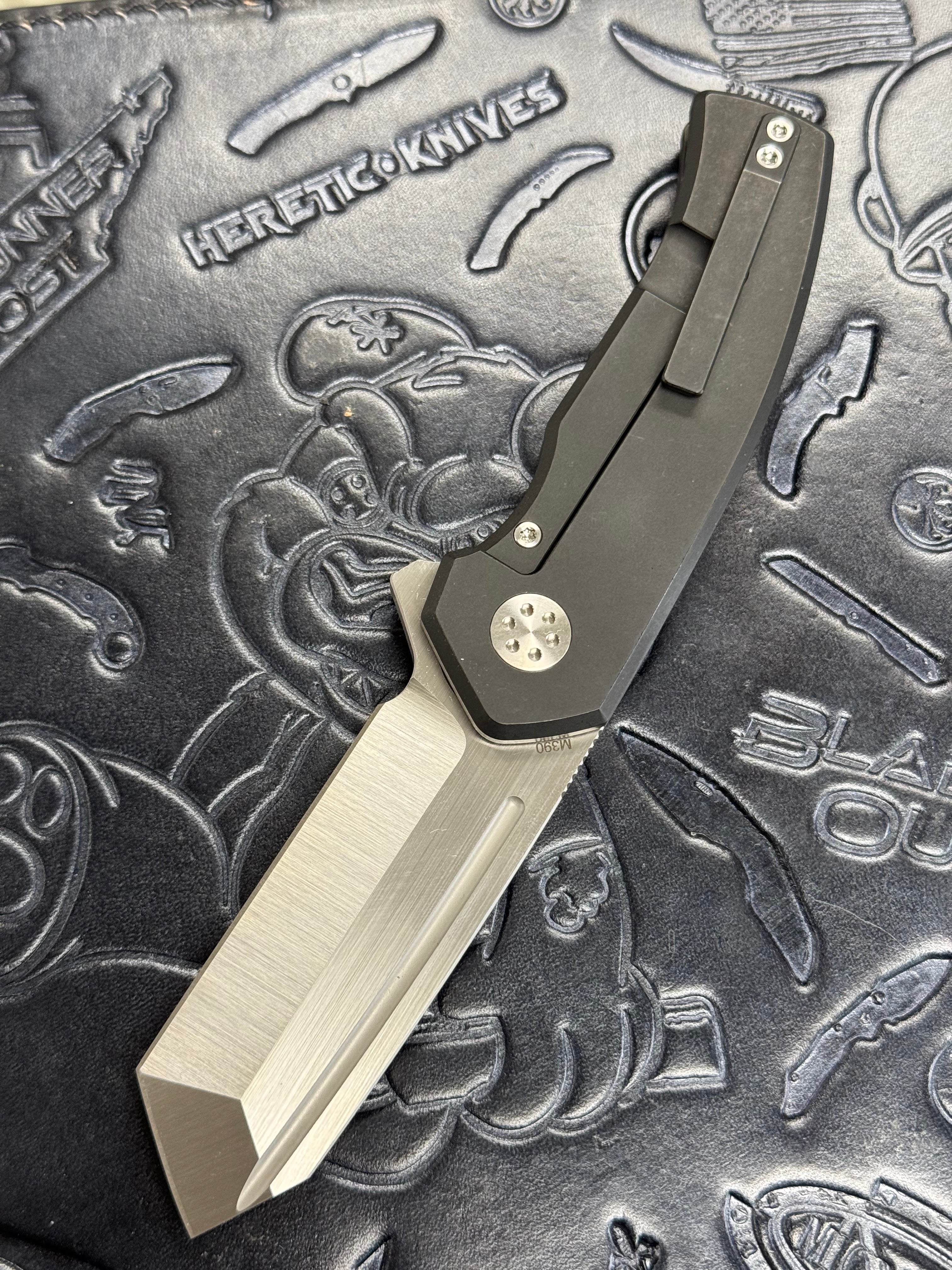 Beans Blades Mini Warrior Folder - 80s Camo Carbon, Titanium Handle, M390 Satin, BROP Exclusive