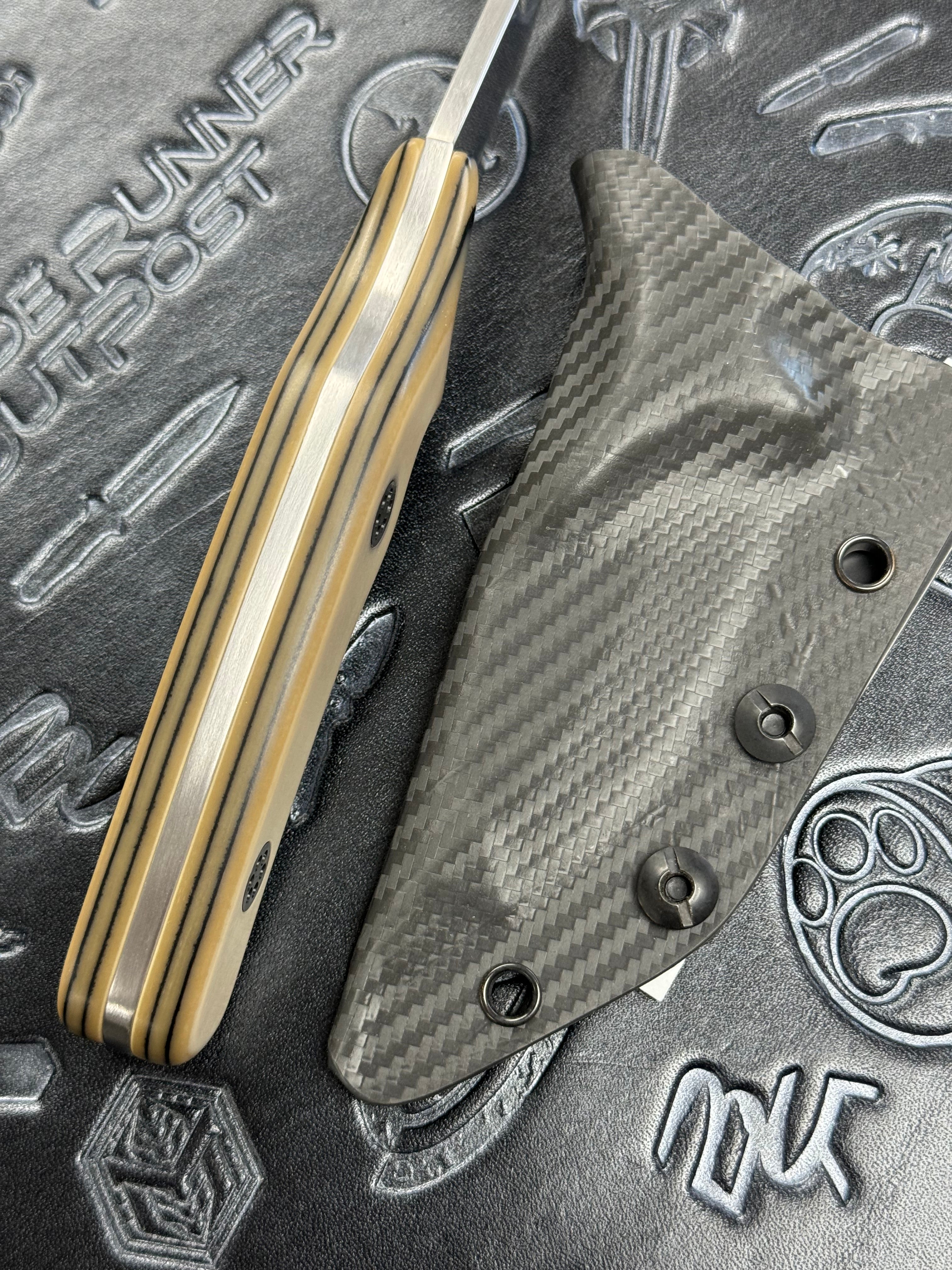 Beans Blades Fixed Javelin M390 Bone Micarta Black Liners 1 Off