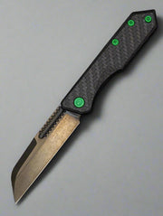 Heretic Knives Jinn Carbon Fiber w/ Toxic Green Hardware & DLC H013-6A-CFTX *