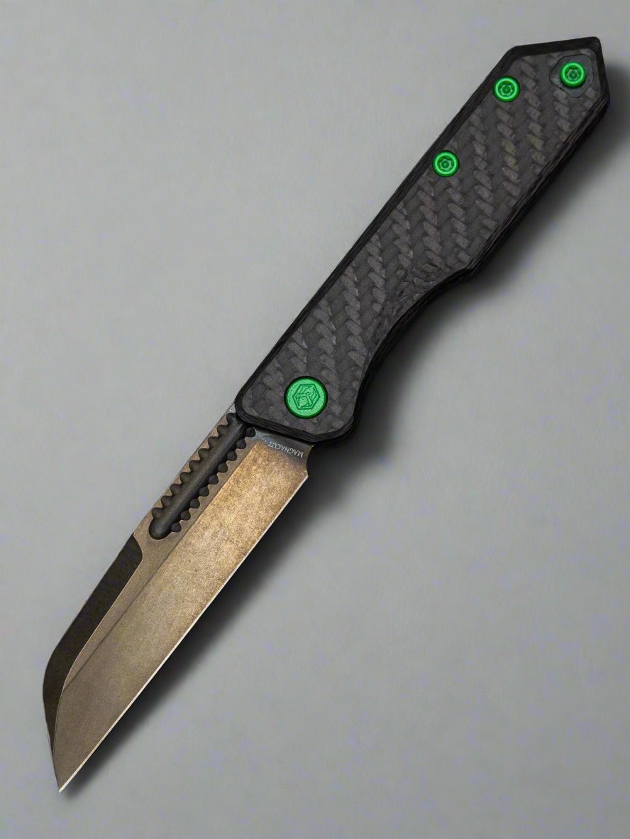 Heretic Knives Jinn Carbon Fiber w/ Toxic Green Hardware & DLC H013-6A-CFTX *
