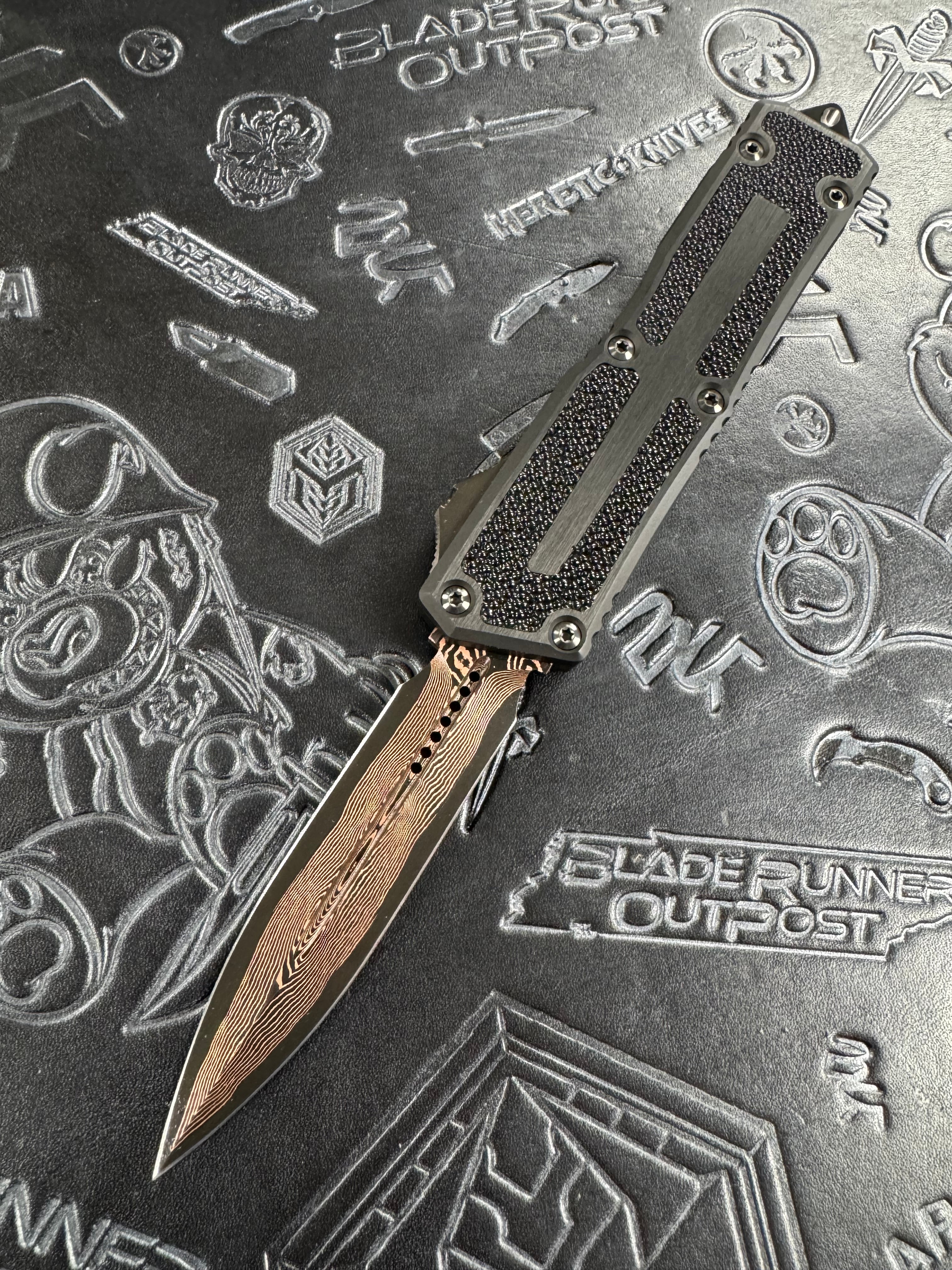 Microtech Marfione Select Scarab 2 Gen 3 - Baker Forge D/E w/ Stingray Inlaid Handle - Scarab II Gen III - 1280-16MS1