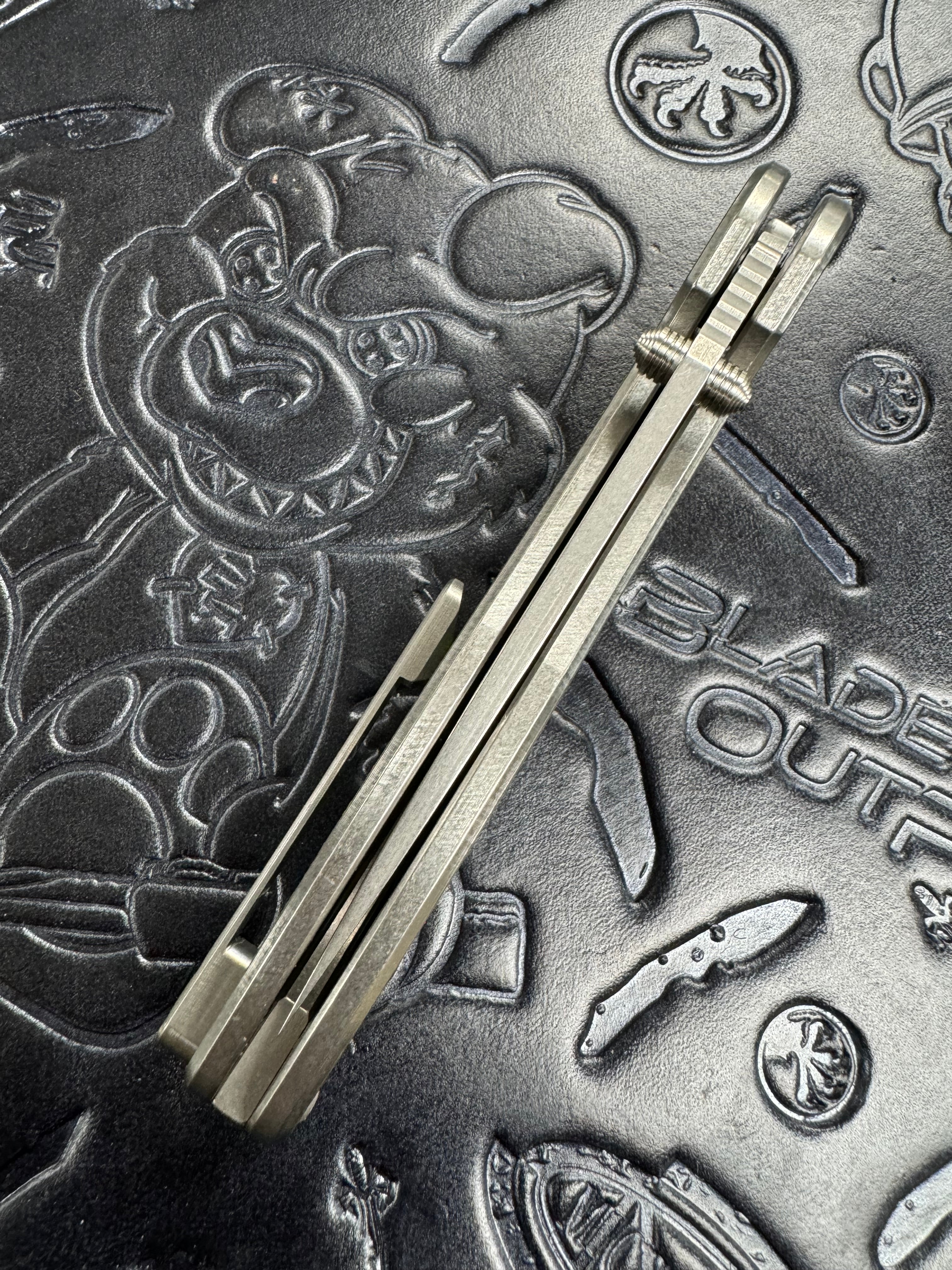 ABW American Blade Works Model 1 Titanium Button Lock Magnacut USA Watermelon Camo Inlays