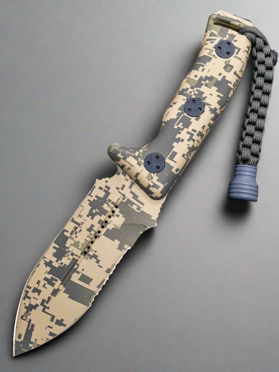 Pre Owned Microtech Crosshair Knife Digital Camo Fixed Double Edge (Digi Camo SER) 105-5