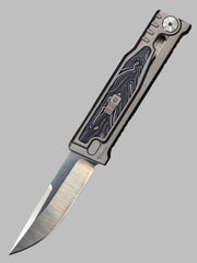 REATE EXO-M G10 BLACK/WHITE OTF KNIFE TITANIUM 2.95" DROP POINT SATIN