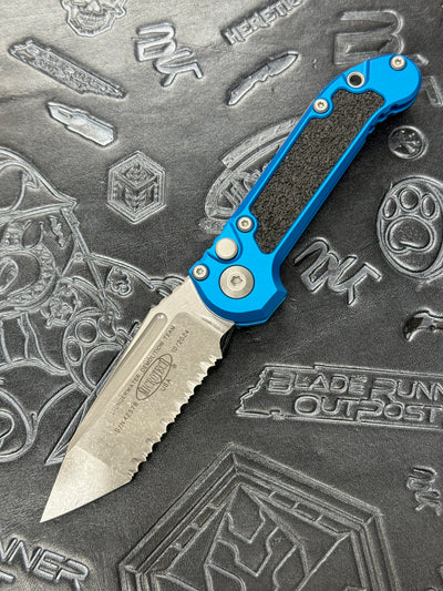Microtech Knives LUDT Gen III Apocalyptic Full Serrated Tanto w/ Blue Handle 1136-12 APBL
