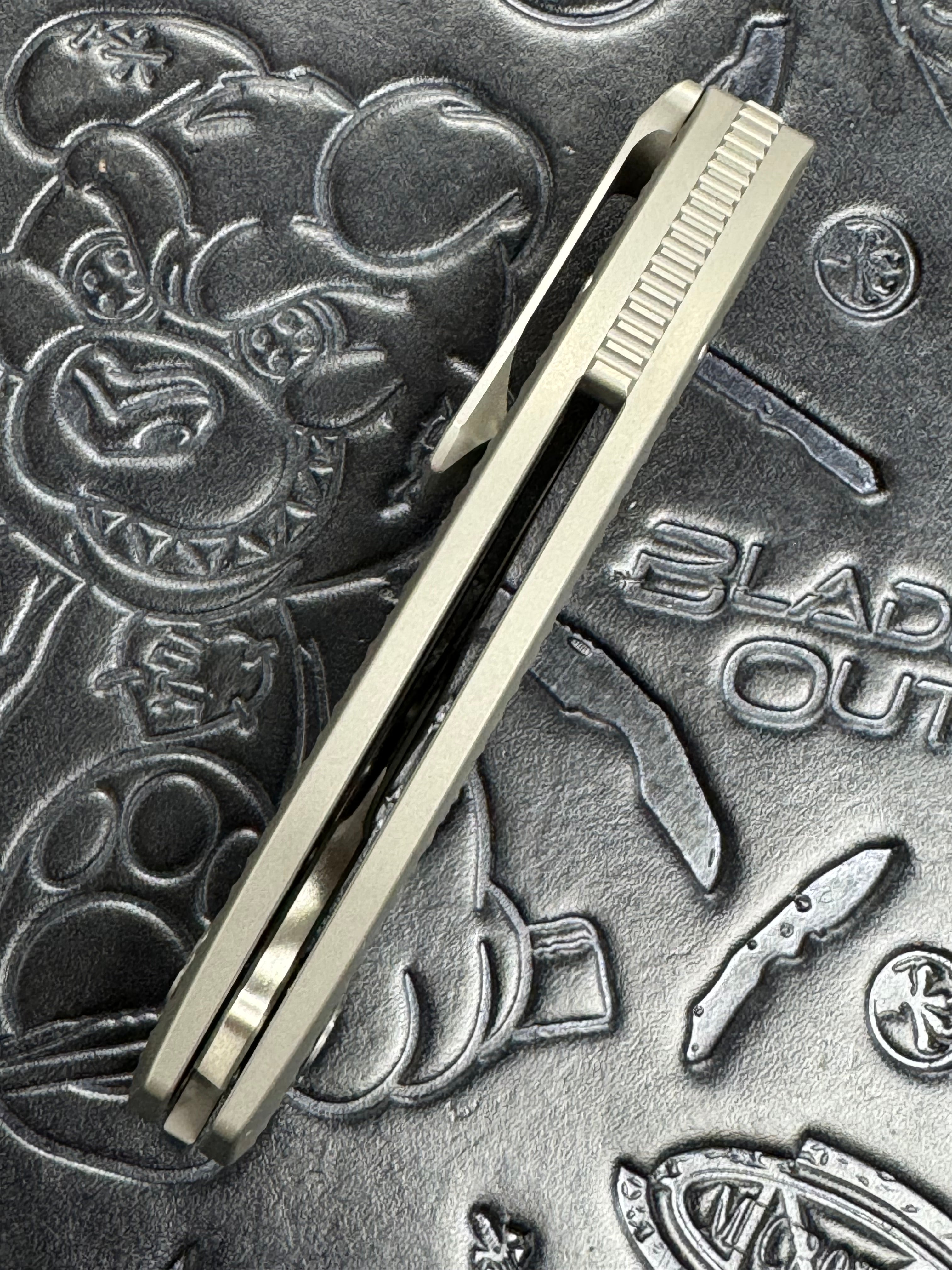 KUNWU KNIVES PADRE SATIN TITANIUM HANDLE POCKET KNIFE VANAX STEEL K706T-2