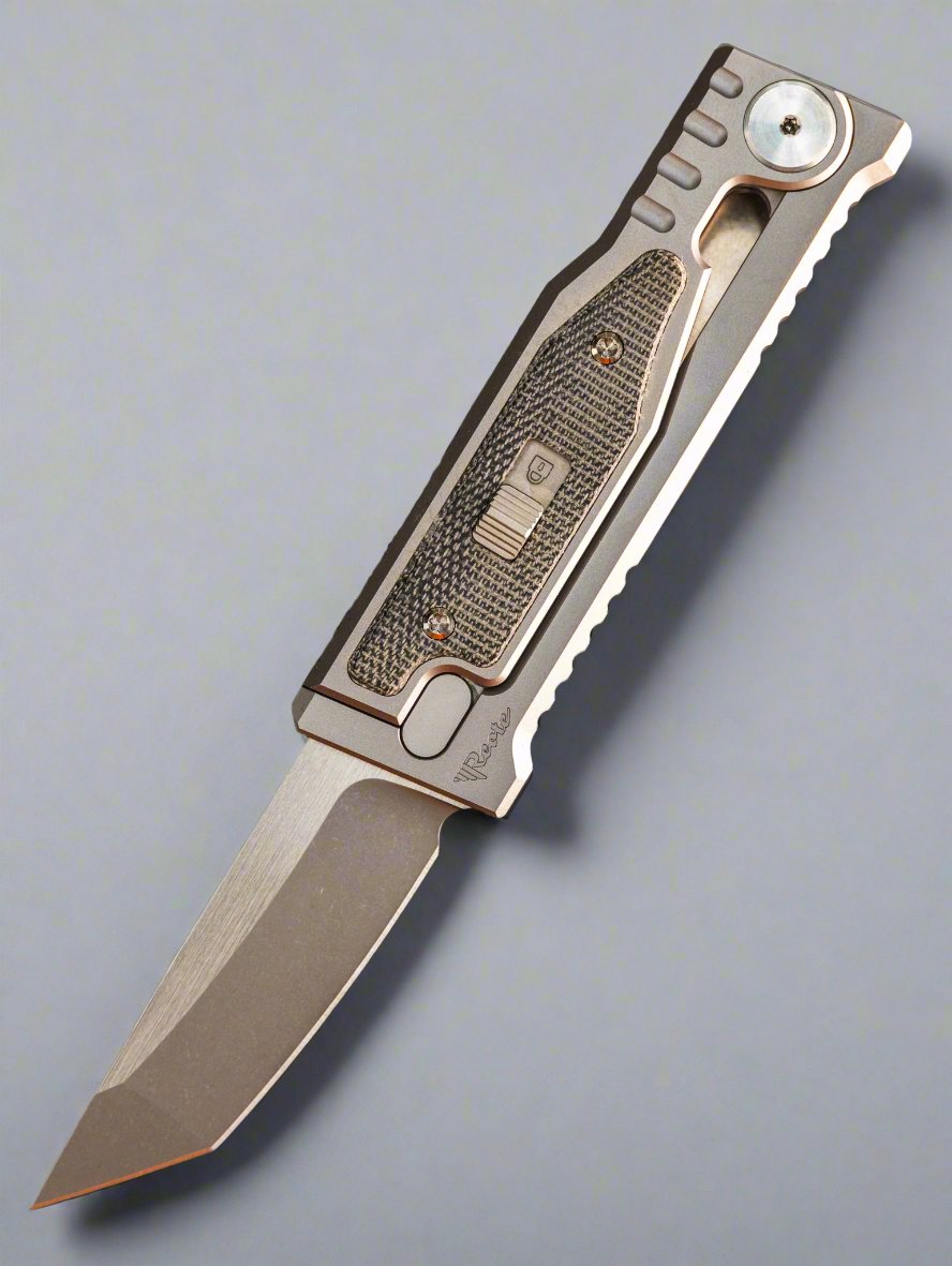 REATE EXO-MINI POCKET KNIFE BLACK MICARTA INLAY HANDLE CPM-3V TANTO BLADE